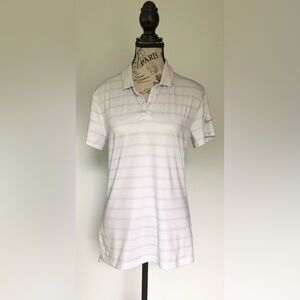 Nike Women's Golf Tee Gray and White Stripes Small